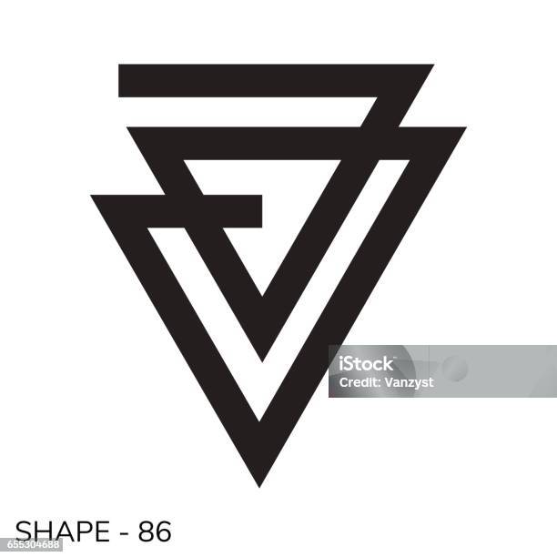 Simple Geometric Shape Stock Illustration - Download Image Now - Logo, Futuristic, Triangle Shape