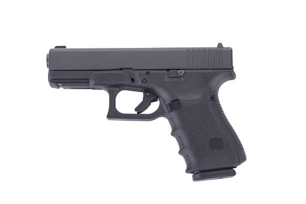 istock semi automatic 9 m.m handgun pistol isolated on white background 655310866
