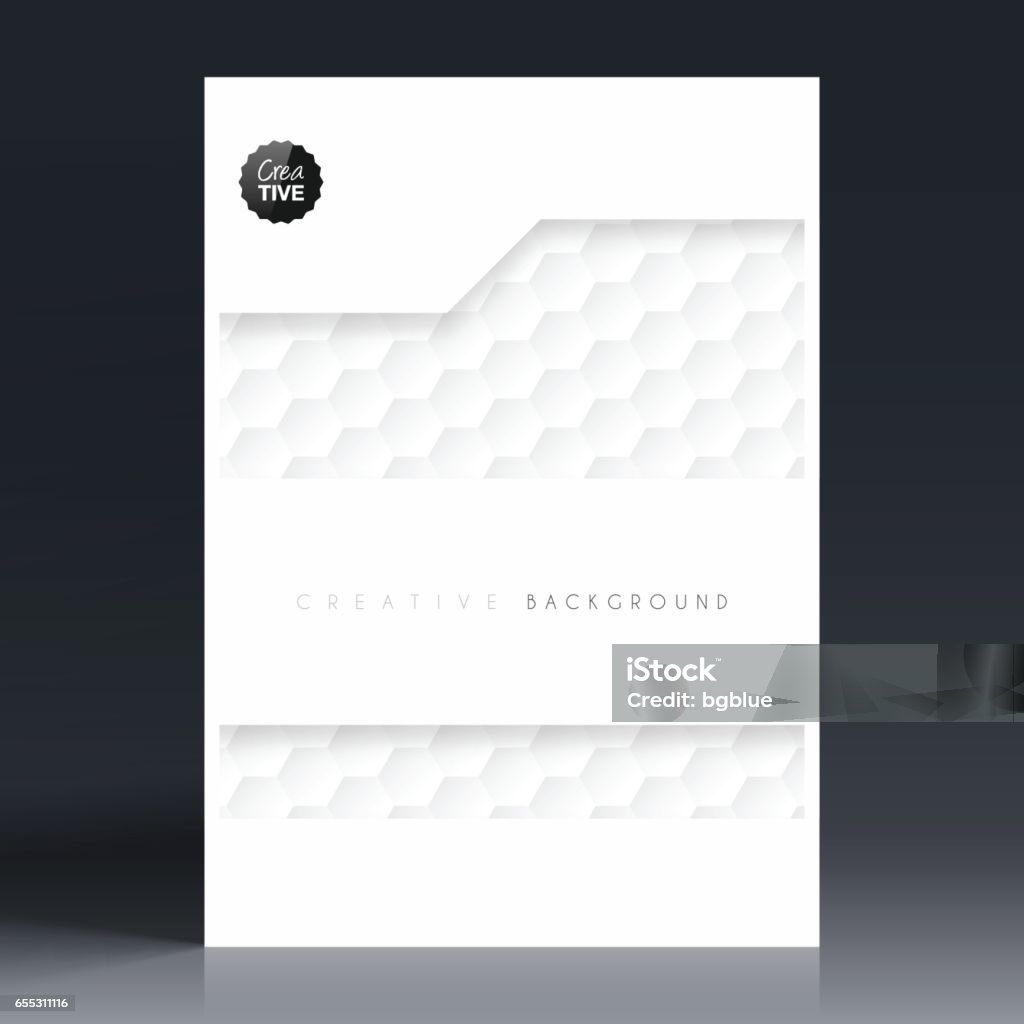 Brochure template layout, cover design, business annual report, flyer, magazine Vertical brochure template with an abstract background. White pattern, hexagons background.








 Book Cover stock vector