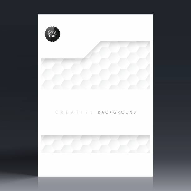 Brochure template layout, cover design, business annual report, flyer, magazine Vertical brochure template with an abstract background. White pattern, hexagons background.








 black background shape white paper stock illustrations