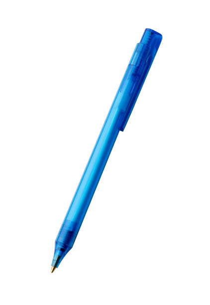 istock Office: Blue Ballpoint Pen isolated on white background 655327776
