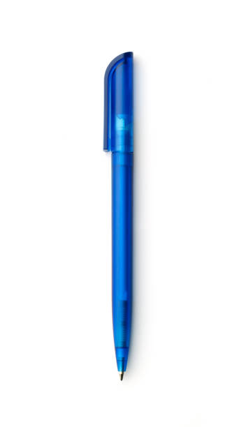istock Office: Blue Ballpoint Pen isolated on white background 655327800