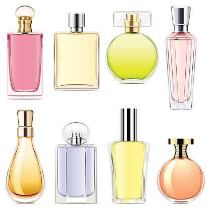 Vector Perfume Icons isolated on white background