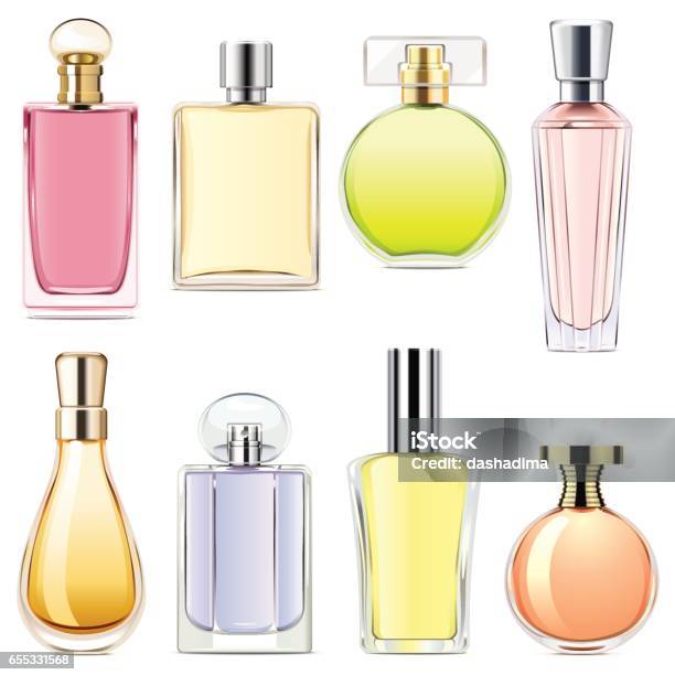 Vector Perfume Icons Stock Illustration - Download Image Now - Perfume, Perfume Sprayer, Scented