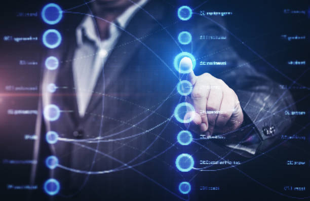 istock Businessman working with modern computer controlling stock market 655332514