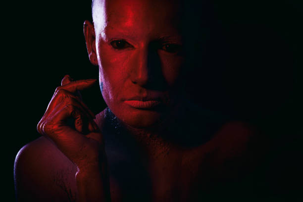 istock Portrait of a white/red human 655332988