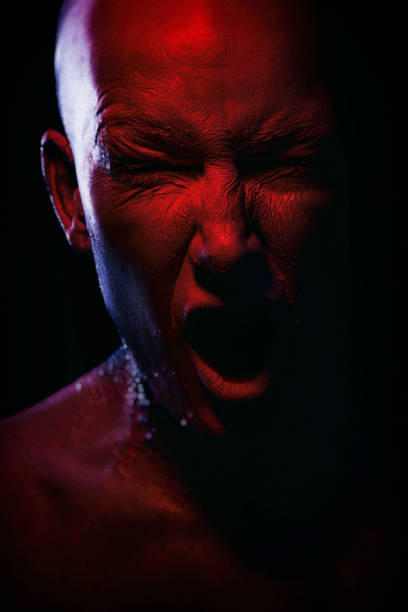 istock Portrait of a white/red human 655335034