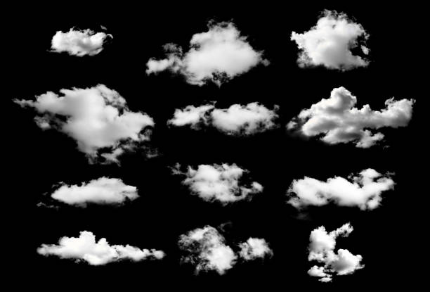 istock collection of whtie clouds isolated on black background 655346562