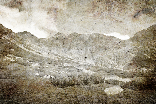 Vintage mountains landscape