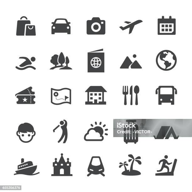 Travel And Vacation Icons Smart Series Stock Illustration - Download Image Now - Icon Symbol, Leisure Activity, Recreational Pursuit