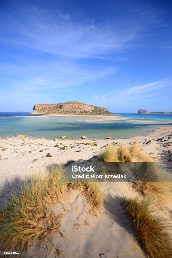 Balos lagoon Famous Balos lagoon on Greece island Crete At The Edge Of Stock Photo