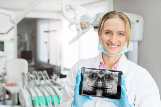 Young dental radiologist stock photo
