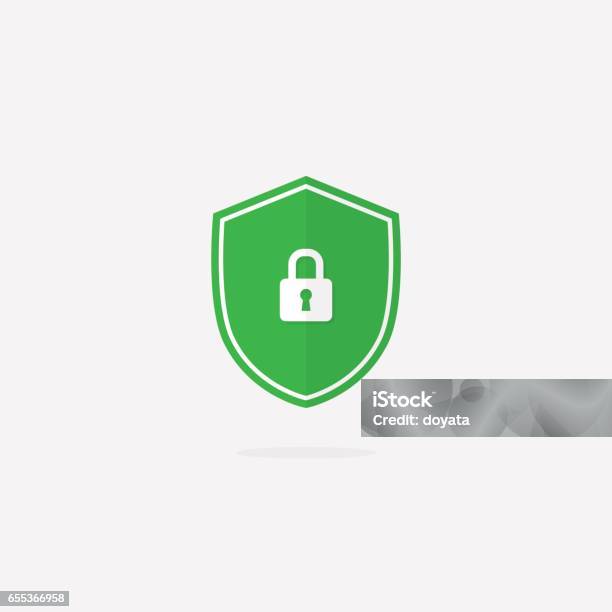 Icona Vettore Scudo Di Sicurezza - Immagini vettoriali stock e altre immagini di Proteggersi - Proteggersi, Scudo, Chiudere a chiave