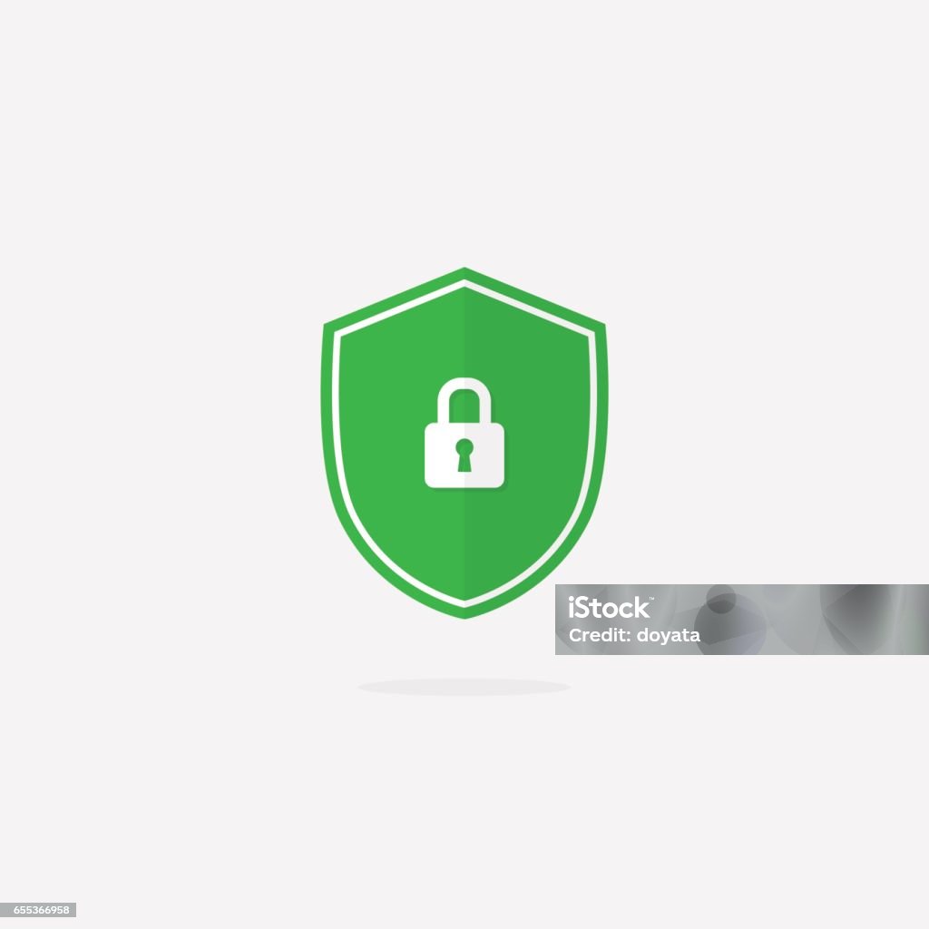 Security Shield Vector Icon Vector Shield with Lock Icon Shielding stock vector