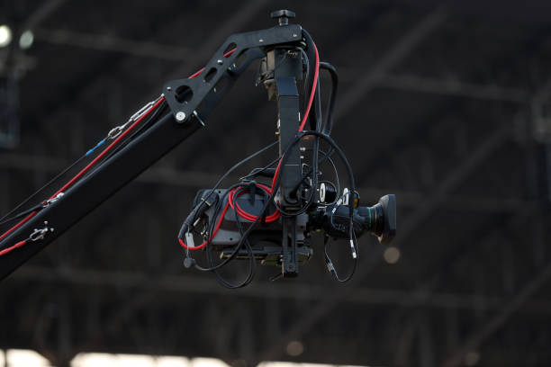 istock Soft focus and blurry of Professional cameraman and Video camera operator working with his professional equipment 655367206