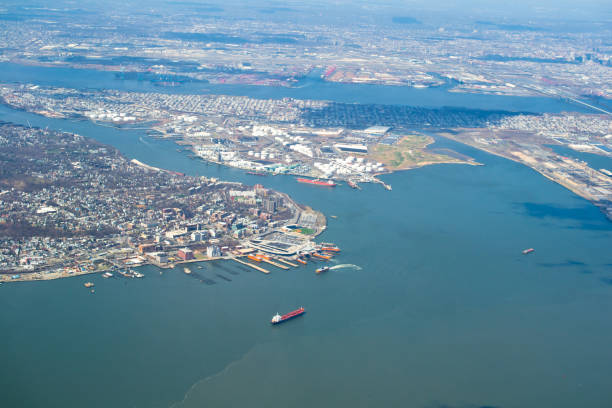 istock Panoramic view of New York from the airplane window. 655371358