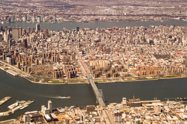 istock Panoramic view of New York from the airplane window. 655371388