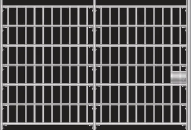 Vector illustration of Prison grid