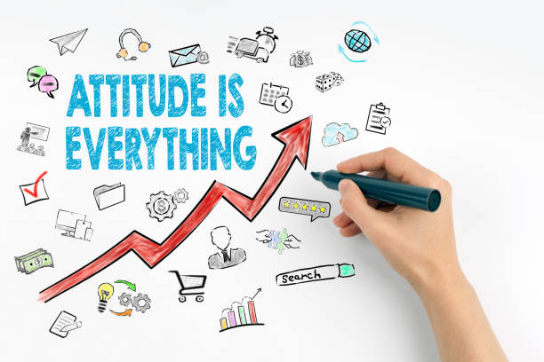 istock Attitude Is Everything, Business Concept. Hand with marker writing 655371564
