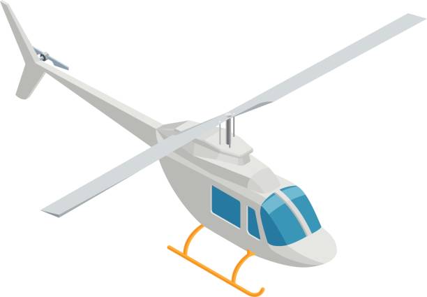 Helicopter Isometric Helicopter on White Background. helicopter illustrations stock illustrations