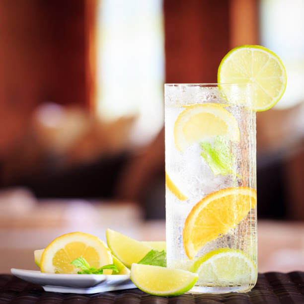istock Water with ice. Spa time concept. Spa lounge area. 655391750