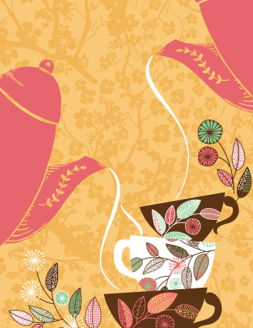 Garden Party or Afternoon Tea Background Template