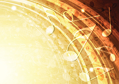 Abstract gold music vector background illustration. All elements can be easily removed if needed.