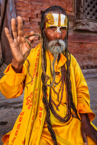 istock Sadhu - indian holyman sitting in the temple 655404562