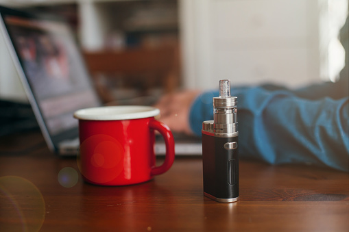E-Cigarette Standing on a Table