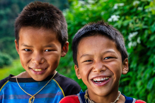 istock Happy Nepali boys near Annapurna Range 655410414