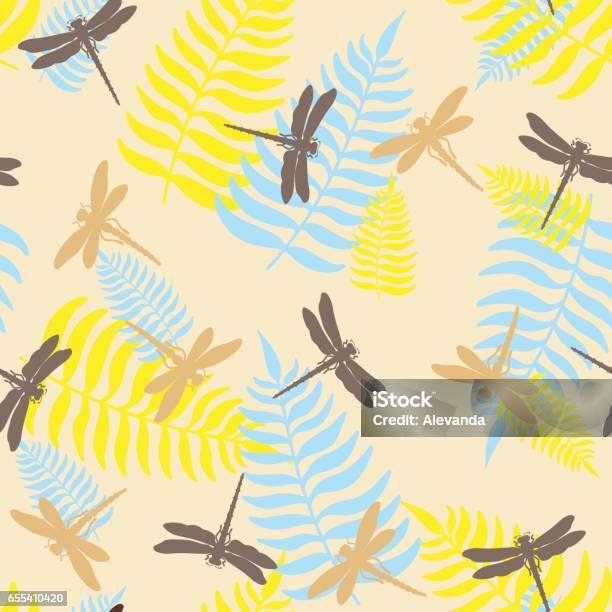 Dragonfly Seamless Pattern Vector Illustration Stock Illustration - Download Image Now - Abstract, Abstract Backgrounds, Art