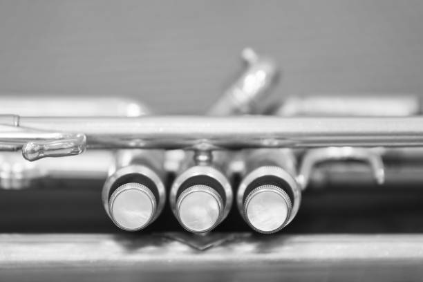 트럼펫의 세부 사항 - close up musical instrument trumpet valve 뉴스 사진 이미지