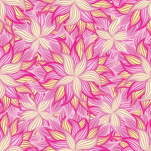 Vector illustration of Spring or summer flowers pattern. Floral background.