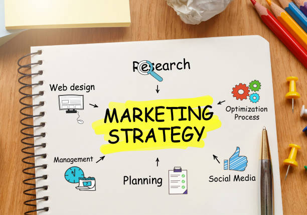 istock Notebook with Toolls and Notes about Marketing Strategy 655443860