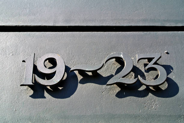 metallic numbers on the door