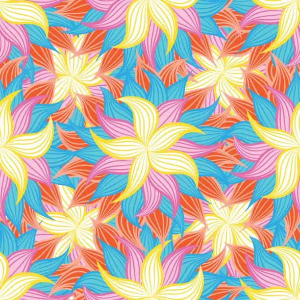 Vector illustration of Spring or summer flowers pattern. Floral background.