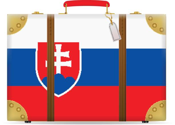 Slovakia flag travel suitcase Slovakia flag travel suitcase on a white background. астропрогноз на 2022 для України stock illustrations