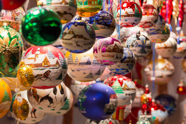istock Beautiful colorful handmade christmas tree balls and decorations 655458908