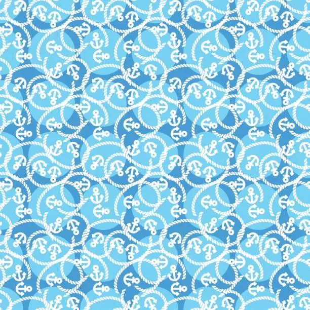 Vector illustration of Seamless vector pattern marine theme.