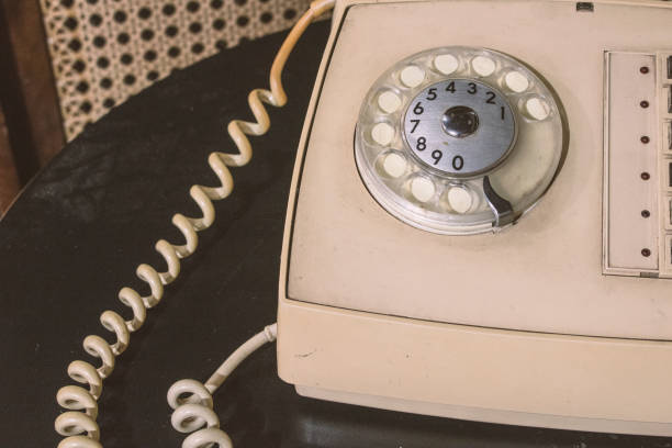 istock Vintage - Old Beige phone retro  - 80's concept image 655468806