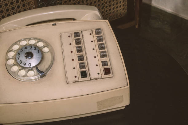 istock Vintage - Old Beige phone retro  - 80's concept image 655469246