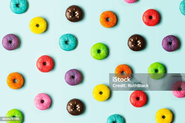 Donut Background Stock Photo - Download Image Now - Choice, Group Of Objects, Variation