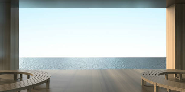 istock Beach lounge Modern simple - Sundeck on Sea 655484738