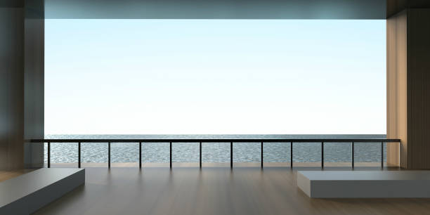 istock Beach Living Modern Simple Minimal - Sundeck on Sea view 655484836