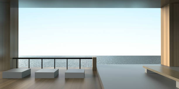 istock Beach lounge Modern Living - Sundeck on Sea view 655484940