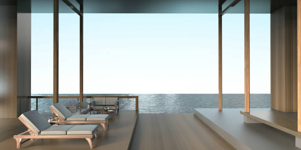 istock Beach lounge Modern Contemporary- Sundeck on Sea view 655485026
