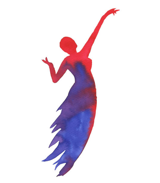 istock Silhouette of a woman. Dancer isolated on white background. 655499878