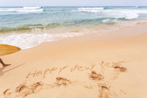 istock Happy New Year on the beach 655503660