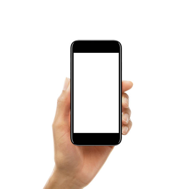 istock Female hand holding a smartphone with blank screen 655520192