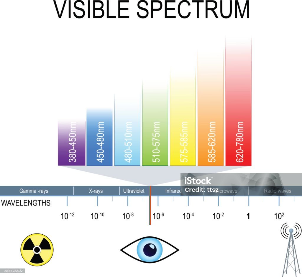 Invisible Red Color Spectrum Visible Spectrum And Invisible Light Stock Illustration - Download ...
